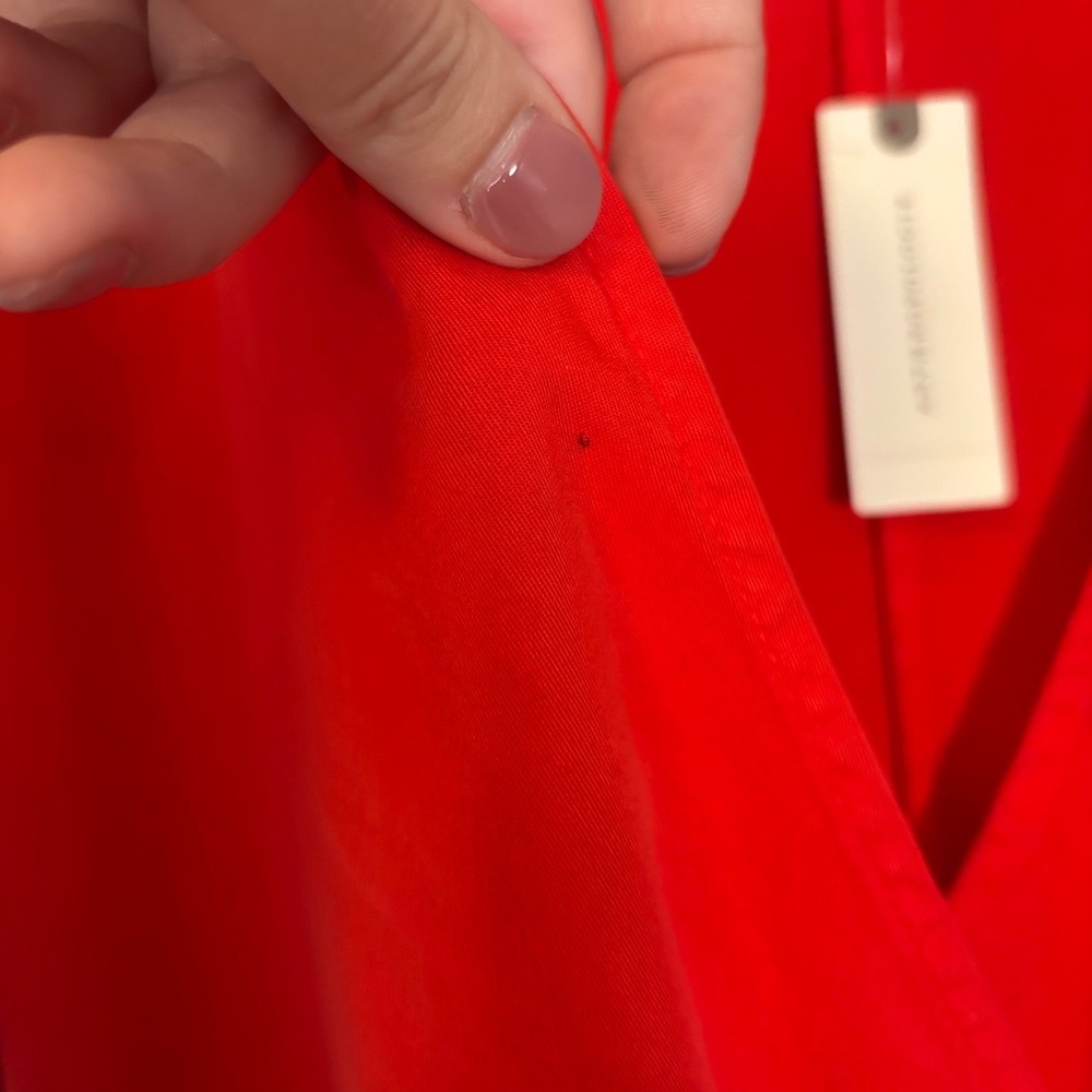 NWT Anthropologie Amadi Red Short Sleeve Wrap Mini Dress Size XS Beach Preppy - Picture 4 of 12